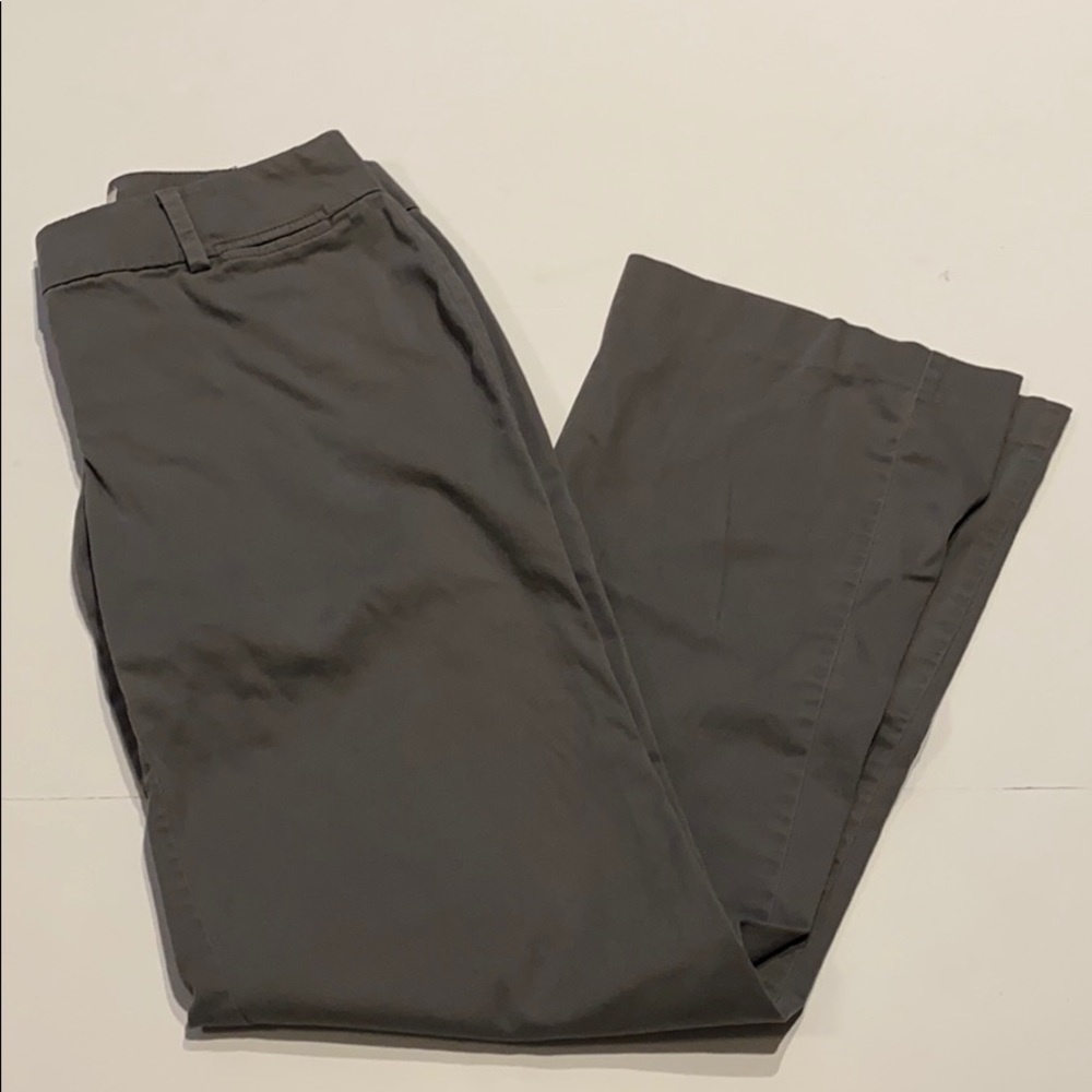 Loft Outlet SZ 0 Curvy Gray Flat Front Trousers Pants